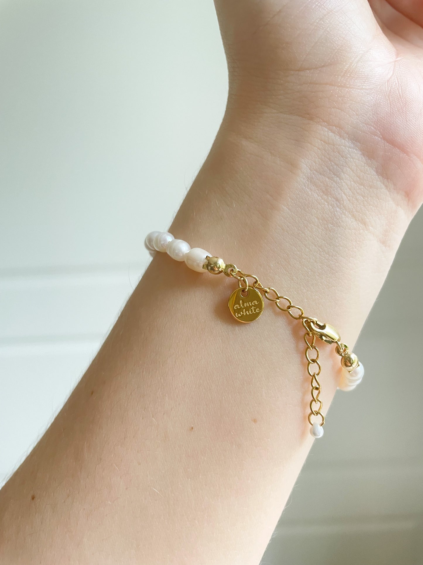 Orange Smiley Pearl Bracelet