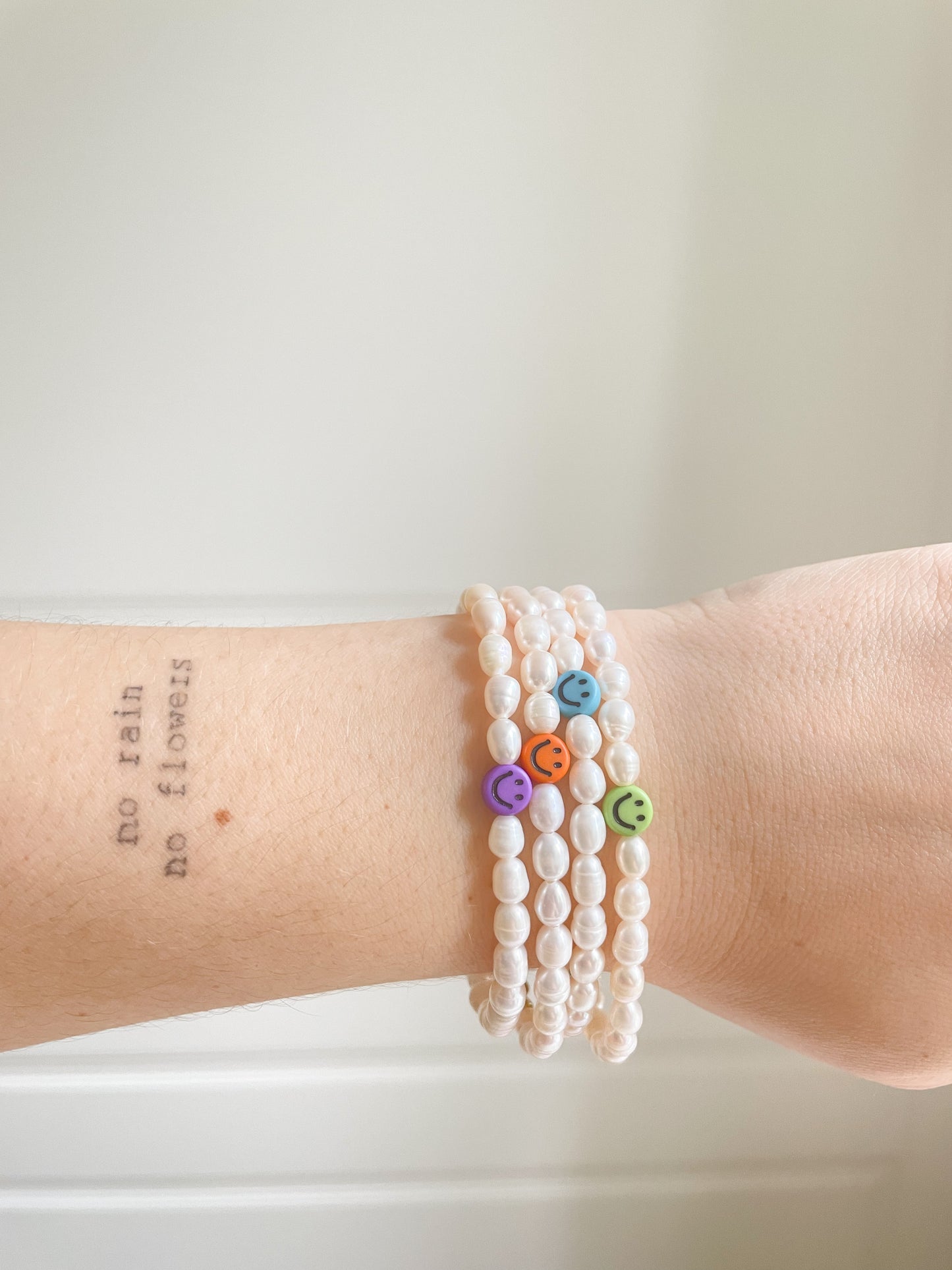 Orange Smiley Pearl Bracelet