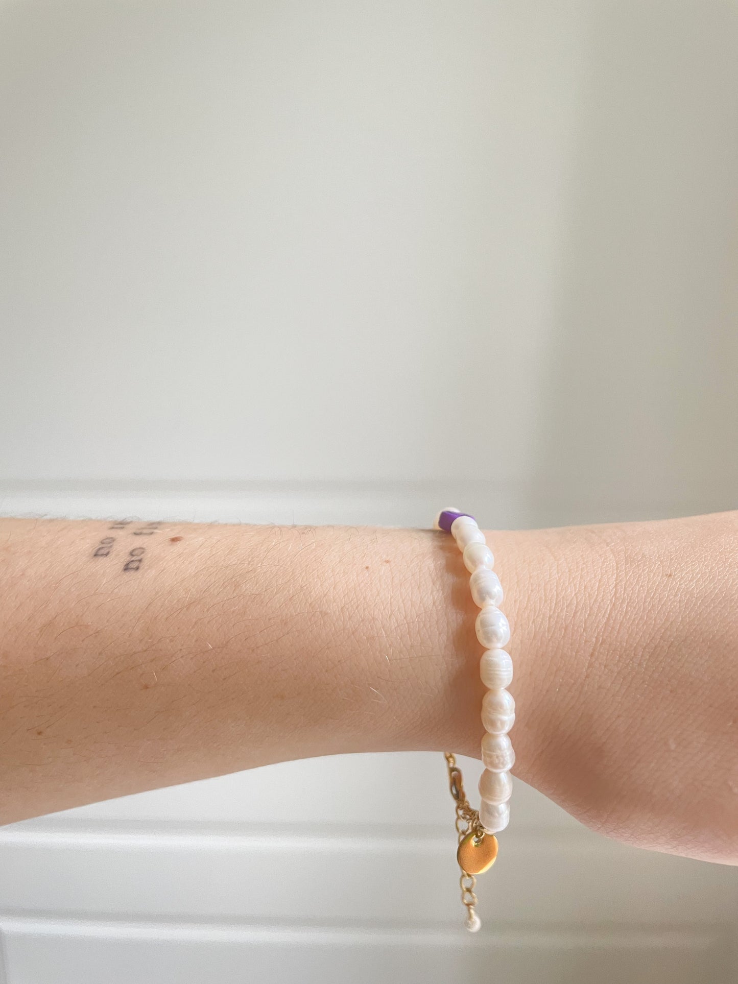 Purple Smiley Pearl Bracelet