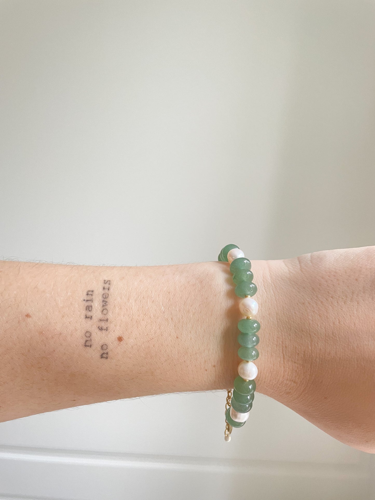 Ophelia Pearl Green Agate Bracelet