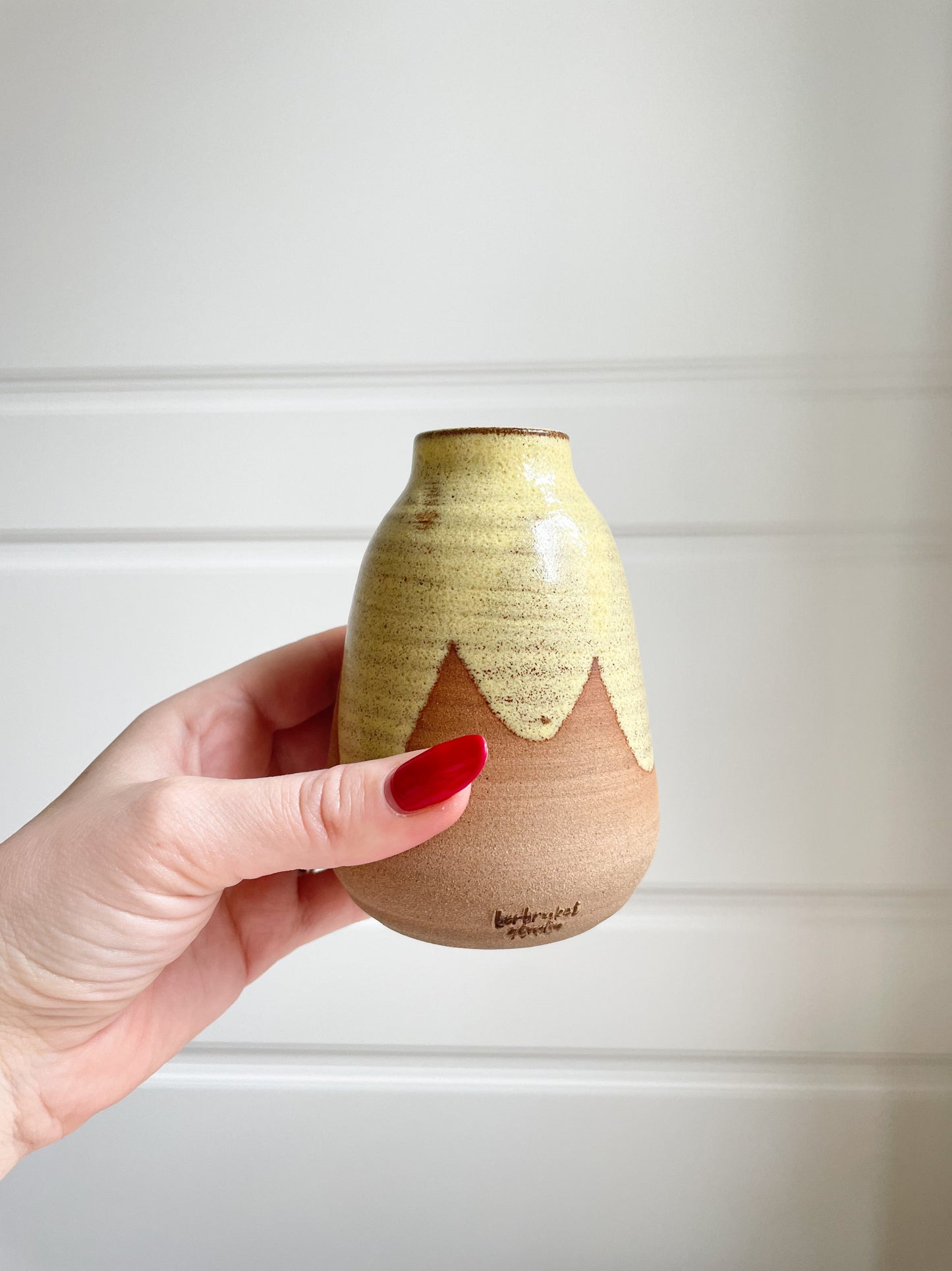 Rustic Yellow Narrow Vase