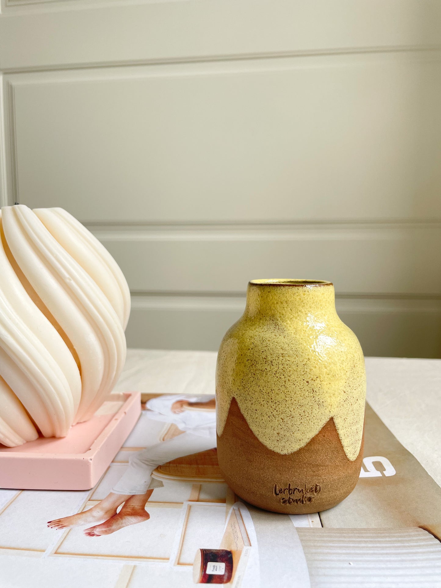 Rustic Yellow Vase