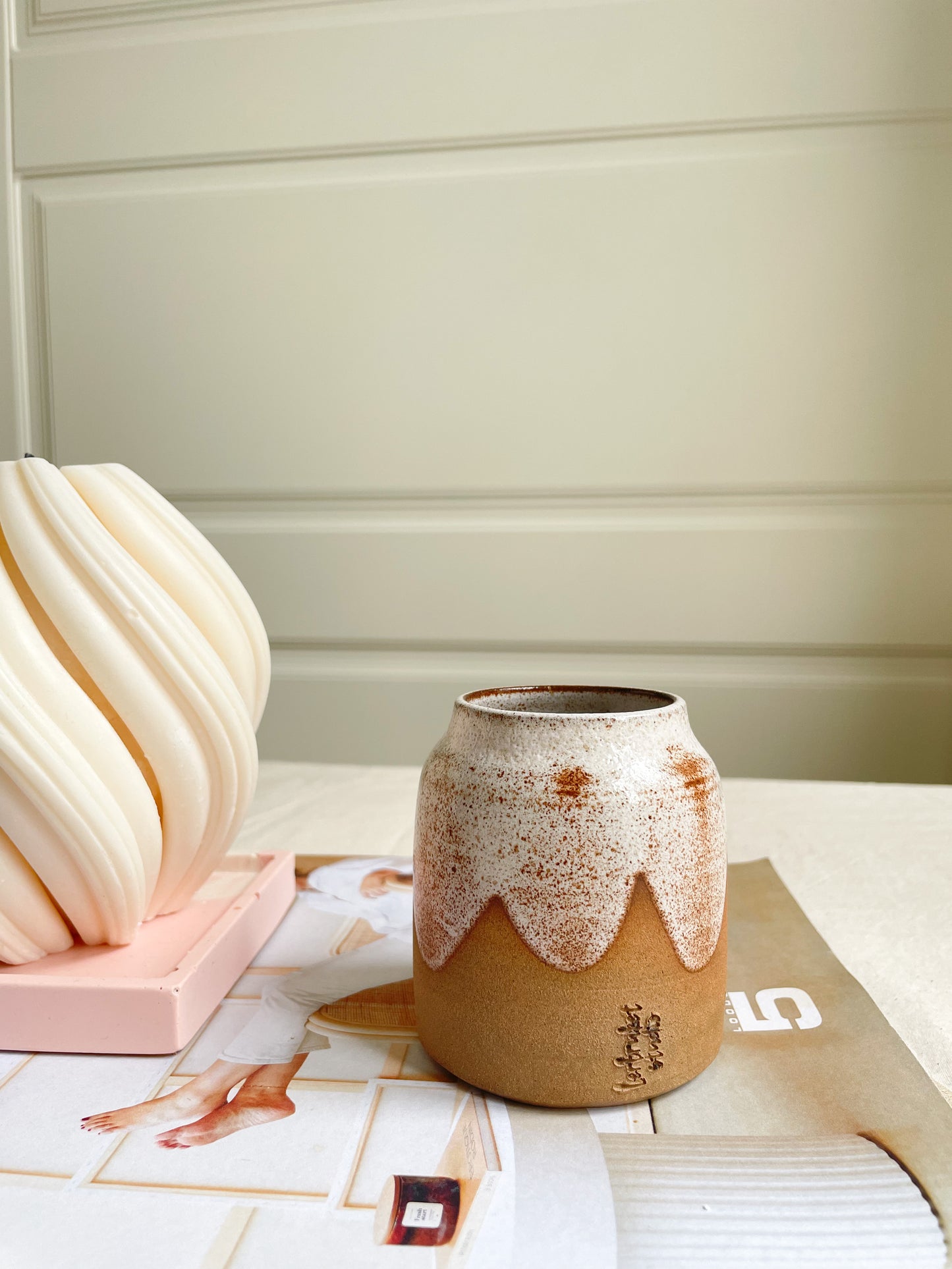 Rustic White Vase