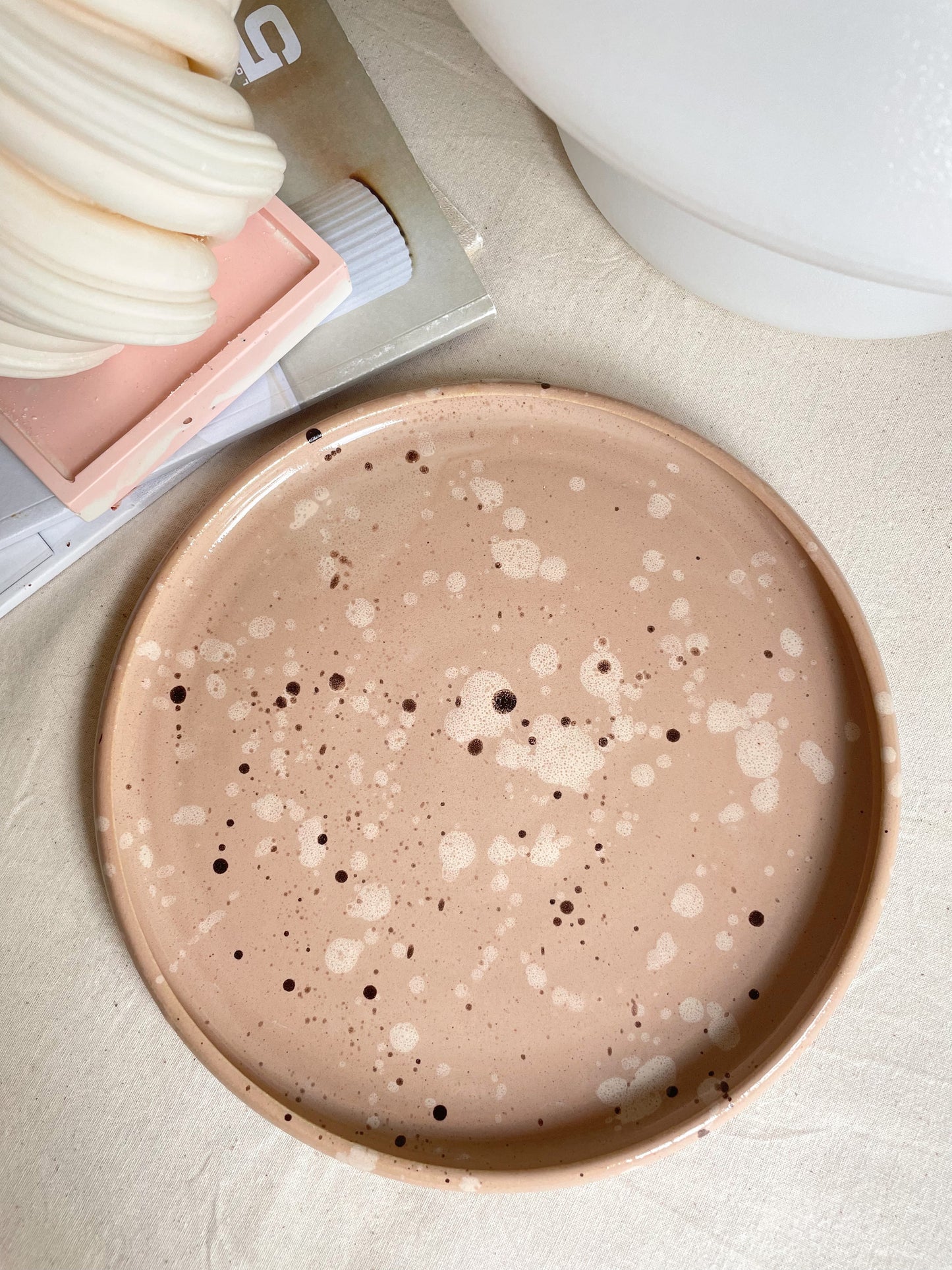 Medium Vintage Pink Speckled Plate