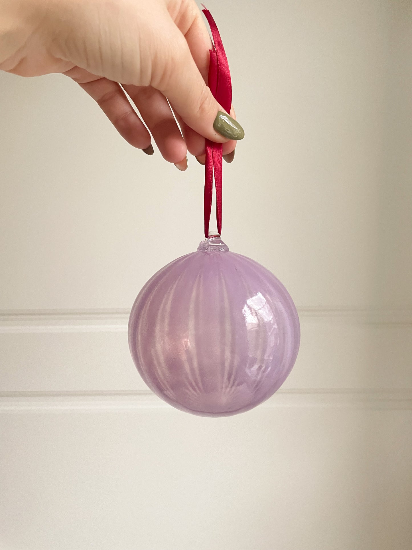 Purple Glass Christmas Ornament
