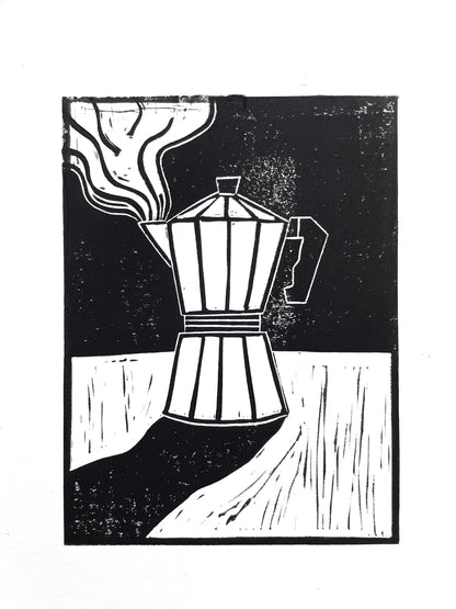 Coffee Moka Lino Print Poster