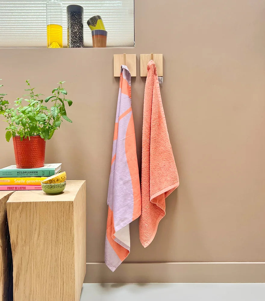 Kitchen towel set Peach Purple