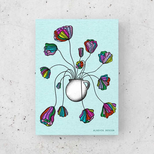 Vase With Flowers Greeting Card