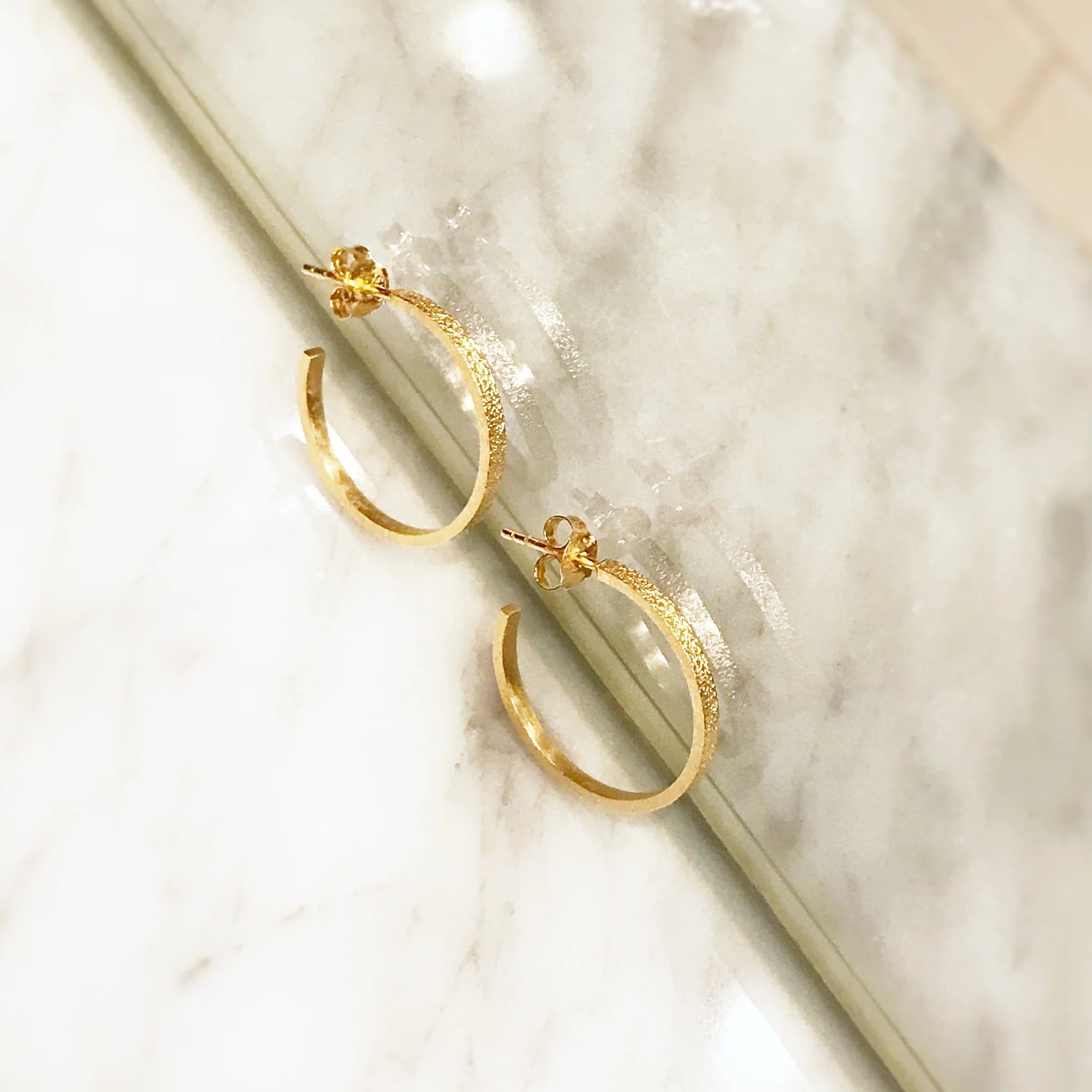 sterling silver 18kt gold-plated big hoop earrings