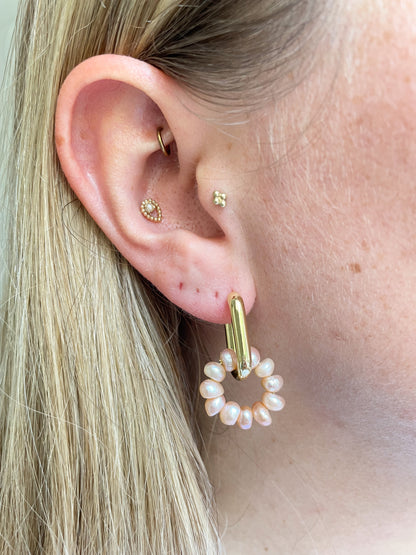 Aphrodite Round Pearl Earrings