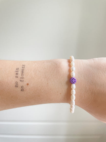 Purple Smiley Pearl Bracelet