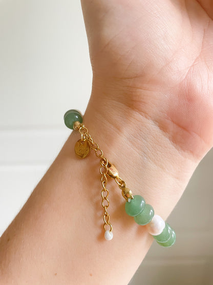 Ophelia Pearl Green Agate Bracelet