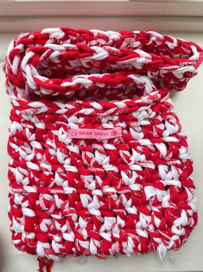 Crossbody White & Red Bag