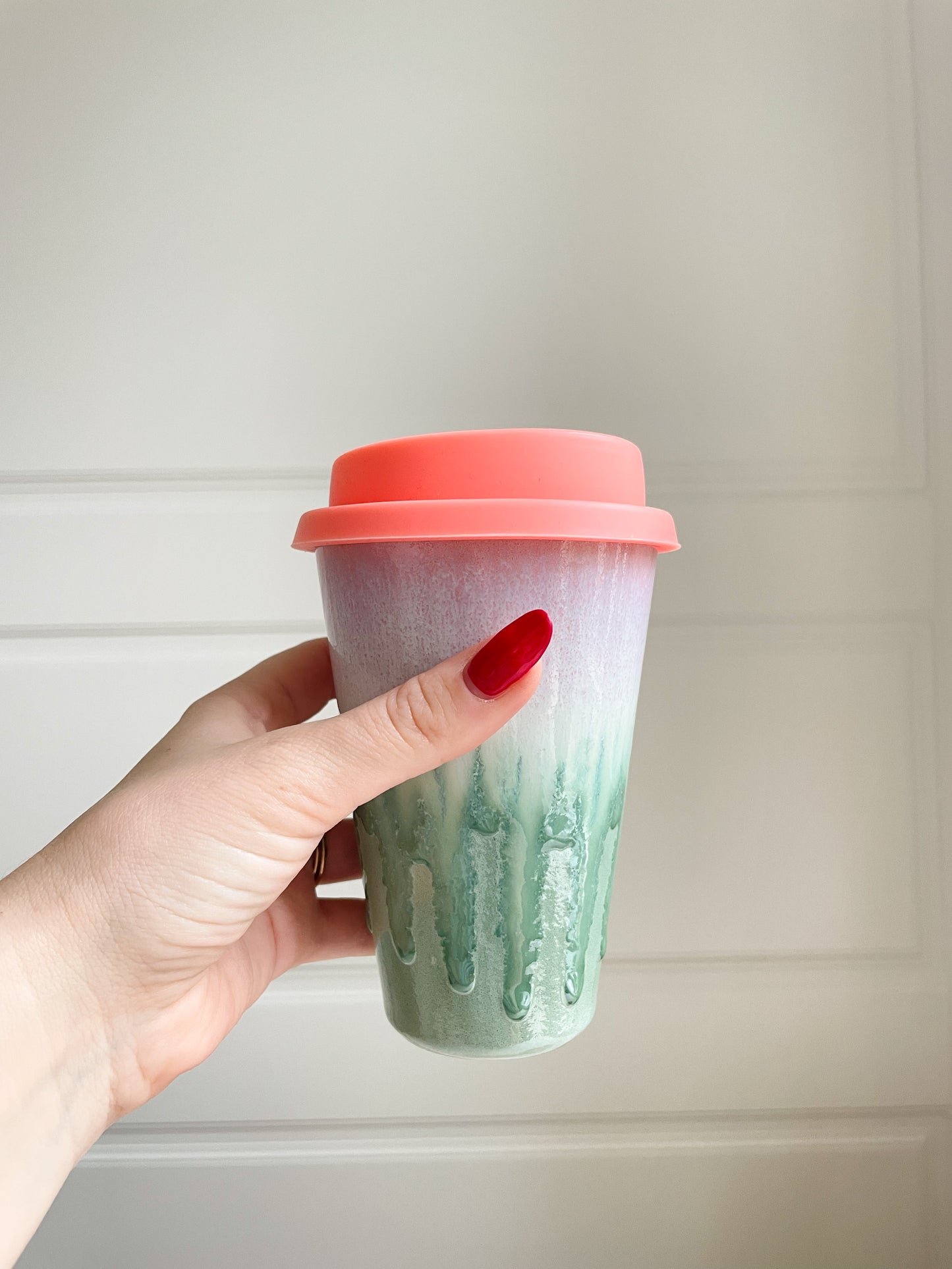 Pink & Green Travel Cup