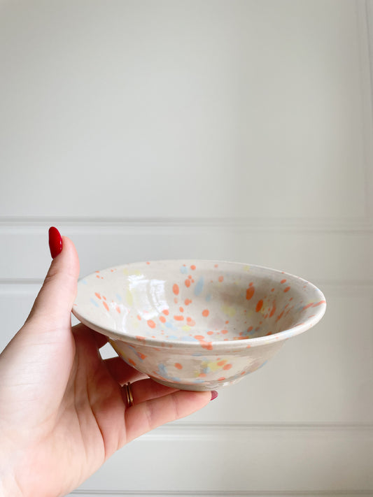 handmade small ceramic bowl with speckled 