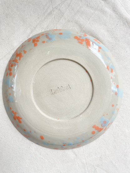 Plate Blue Orange Speckles