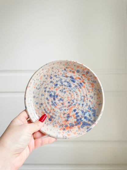 Plate Blue Orange Speckles