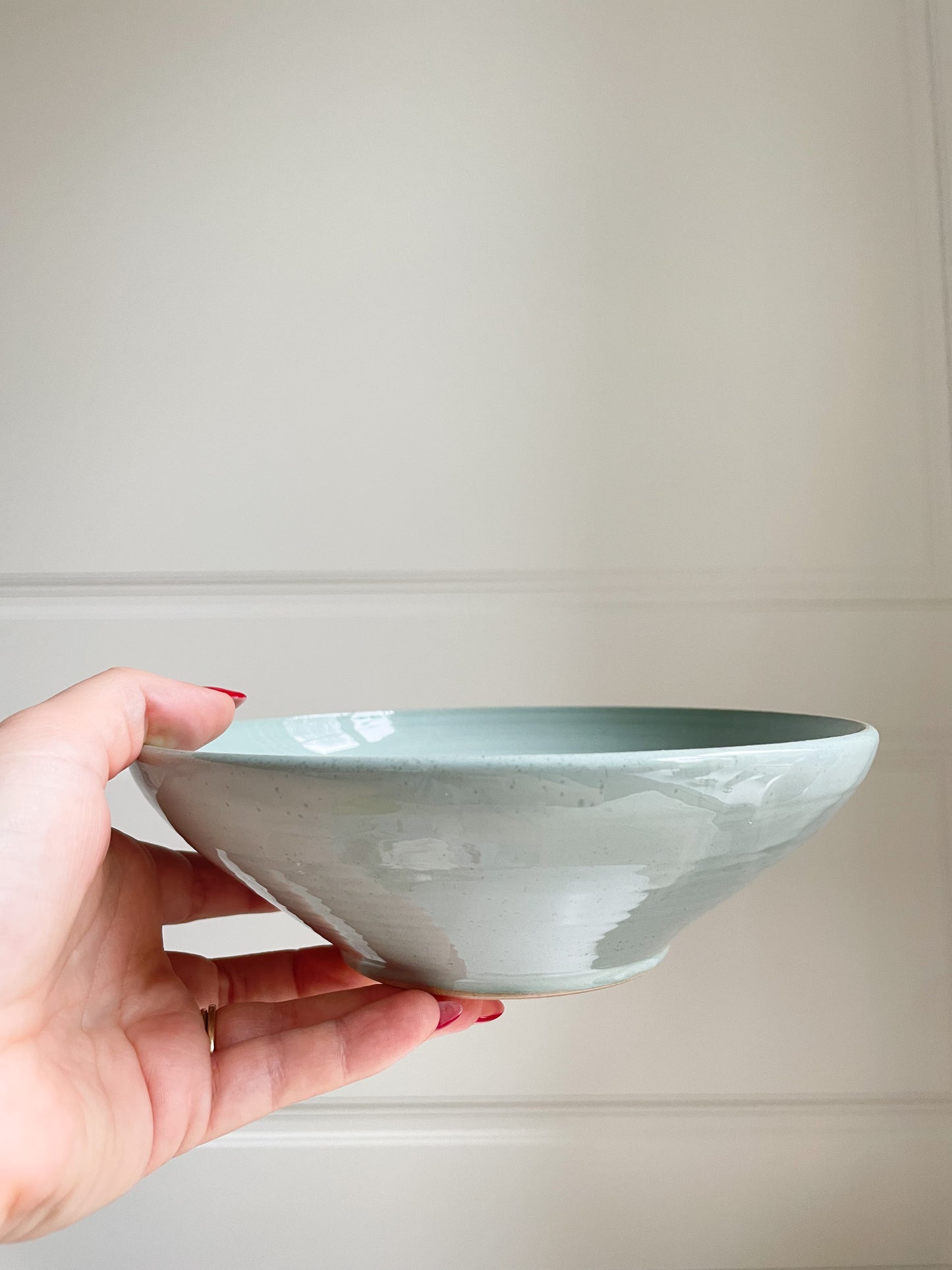 large blue ceramic handmade bowl