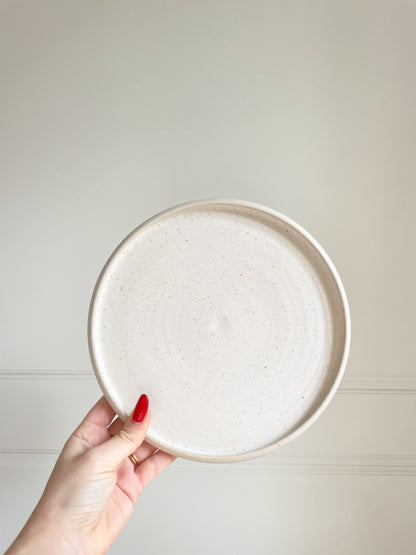 Medium Neutral Speckled Plate