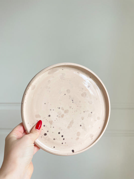 Medium Beige Pink Speckled Plate