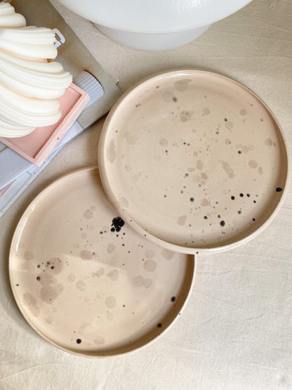 Medium Beige Pink Speckled Plate