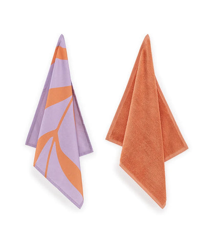 Kitchen towel set Peach Purple