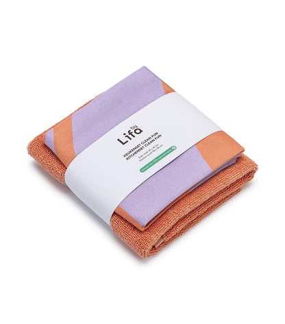 Kitchen towel set Peach Purple