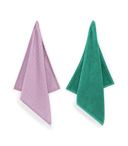 Kitchen towel set Pink Green