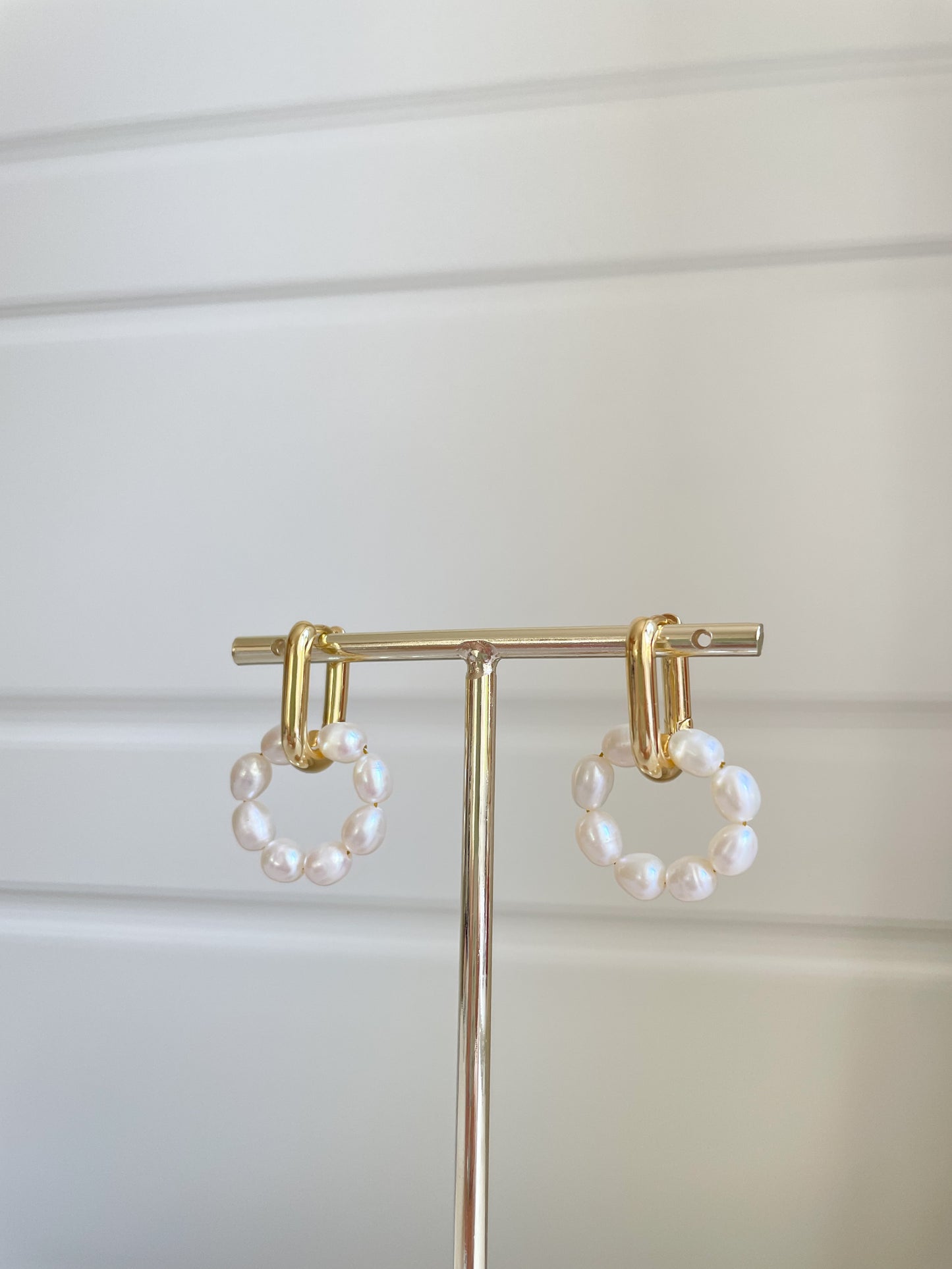 Soleil Round Pearl Earrings